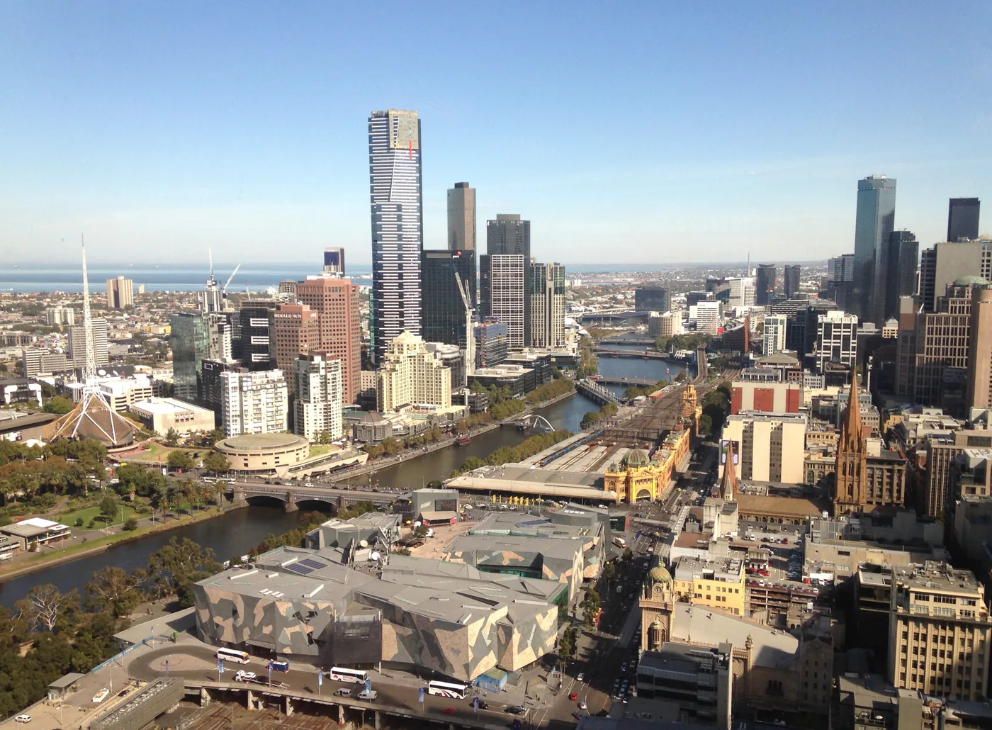 Melbourne city skyline and the Yarra River